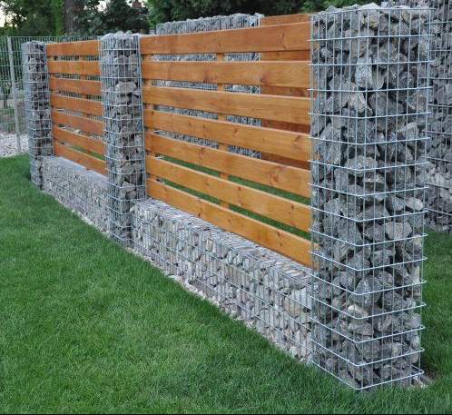 Габиони за ограда, леки огради с габиони, плътна ограда от габиони, ограда от габиони